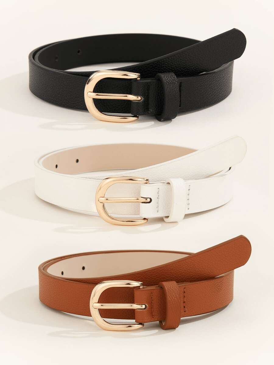 Women Formal Wear With Jeans - SGIAWETA-3pcs Women's Elegant Minimalist Square Buckle