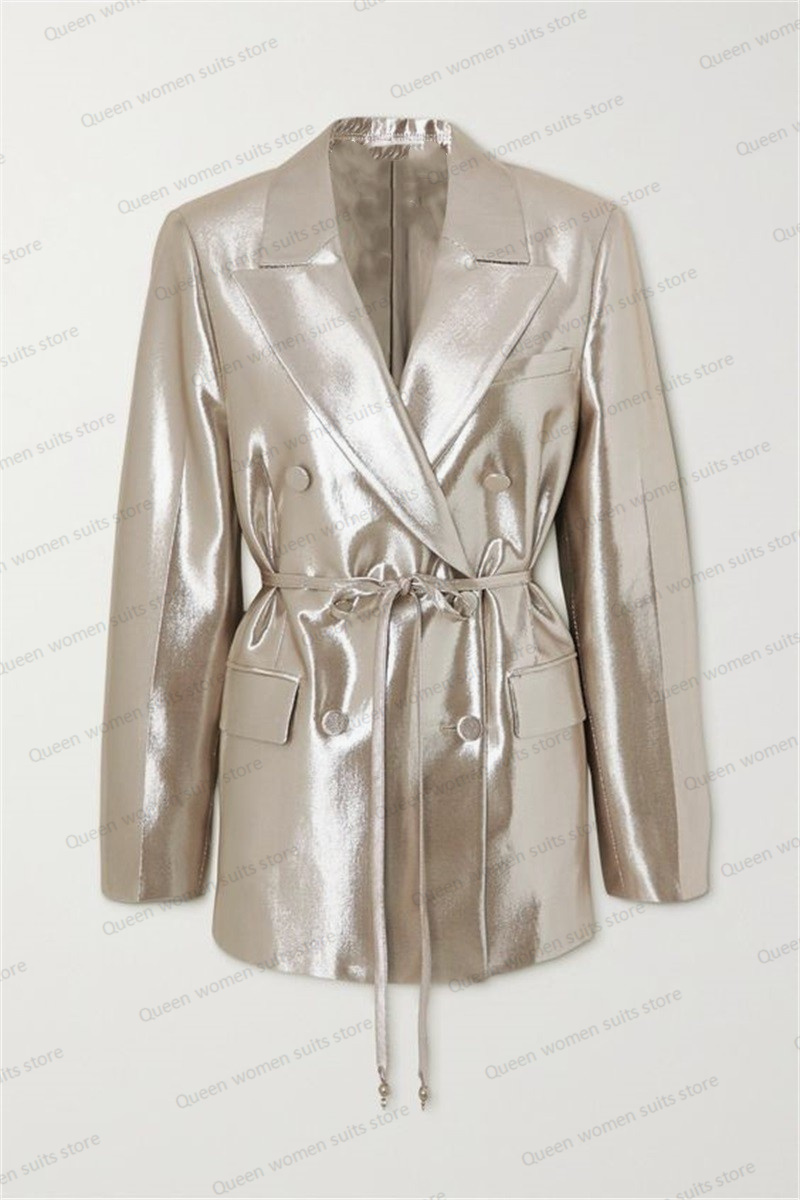Shiny Satin Wedding Women Suit - Women Formal Wear Belt recension och pris