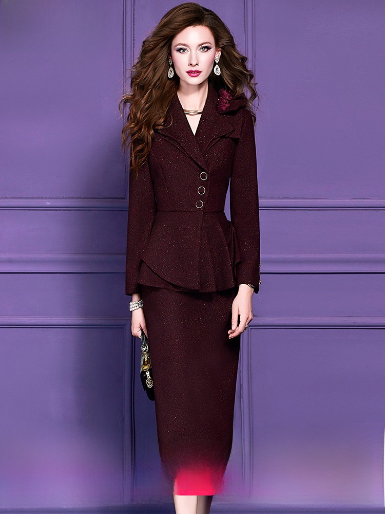 Wool Blend Suit Set Women's Wi - Tailored Coat Wool recension och pris