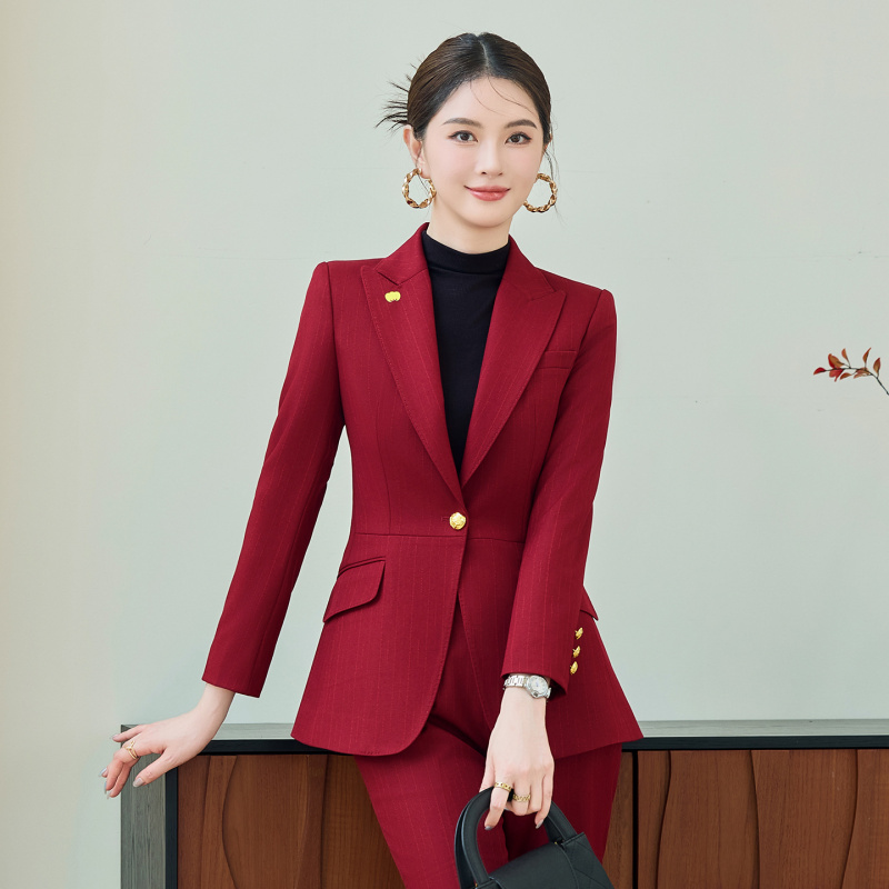 Red Suit Set for Women, Autumn - Women Formal Wear Shirts recension och pris