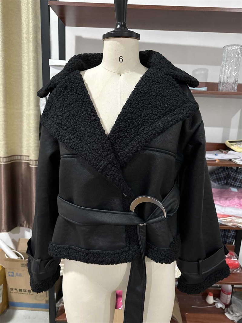 PU Leather Fur Black Women Jac - Women Formal Wear Belt recension och pris