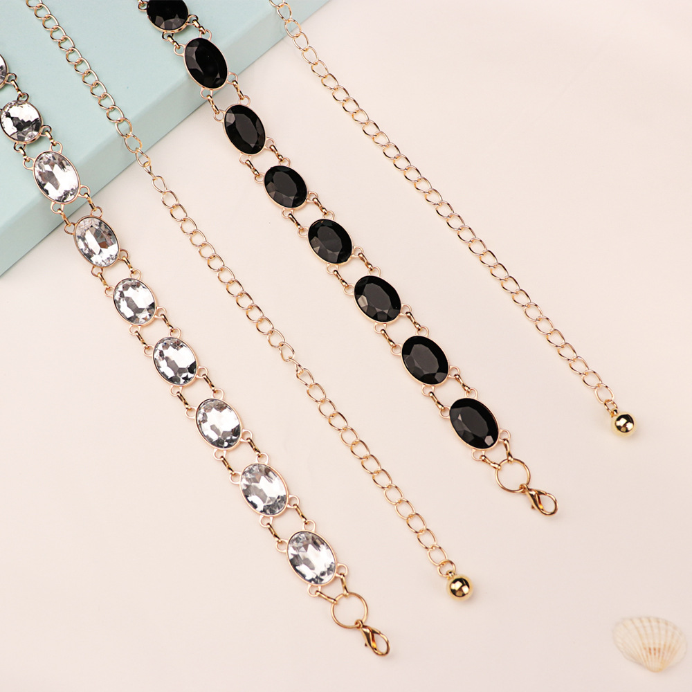 Chic Rhinestone Waist Chain Wo - Women Formal Wear Belt recension och pris