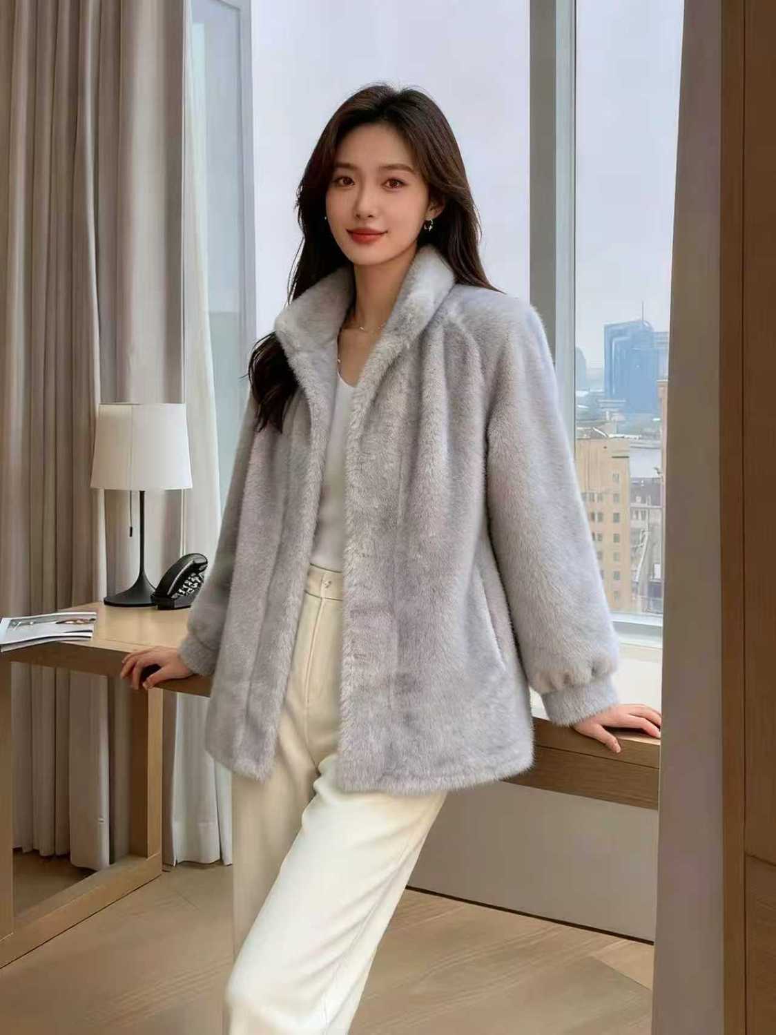 Faux Fur Mink Coats Womens Aut - Tailored Coat Wool recension och pris