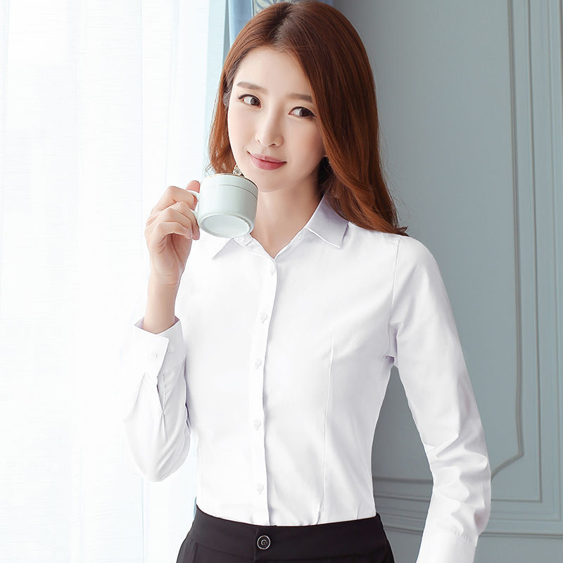 Korean Slim Black White Blouse - Women Formal Wear Shirts recension och pris