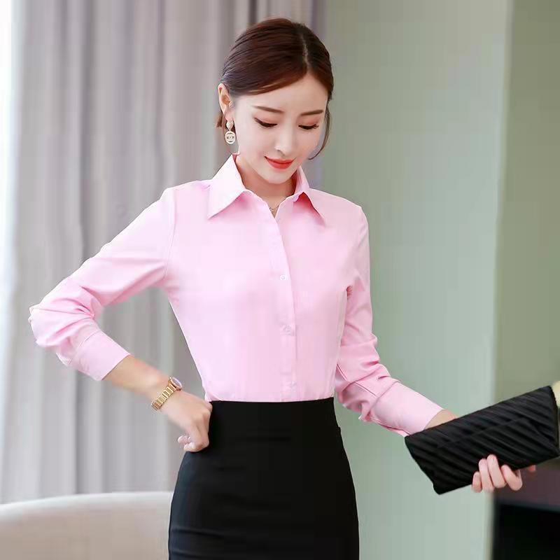 Korean Slim Black White Blouse - Women Formal Wear Shirts recension och pris