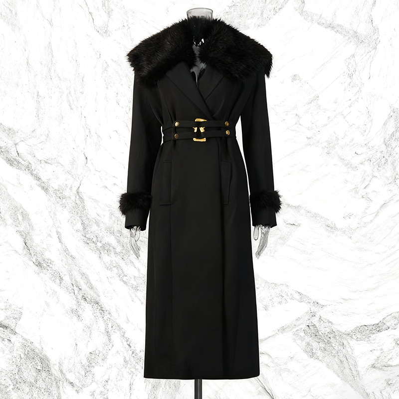 Fur Women Coat Windbreaker Bel - Women Formal Wear Belt recension och pris